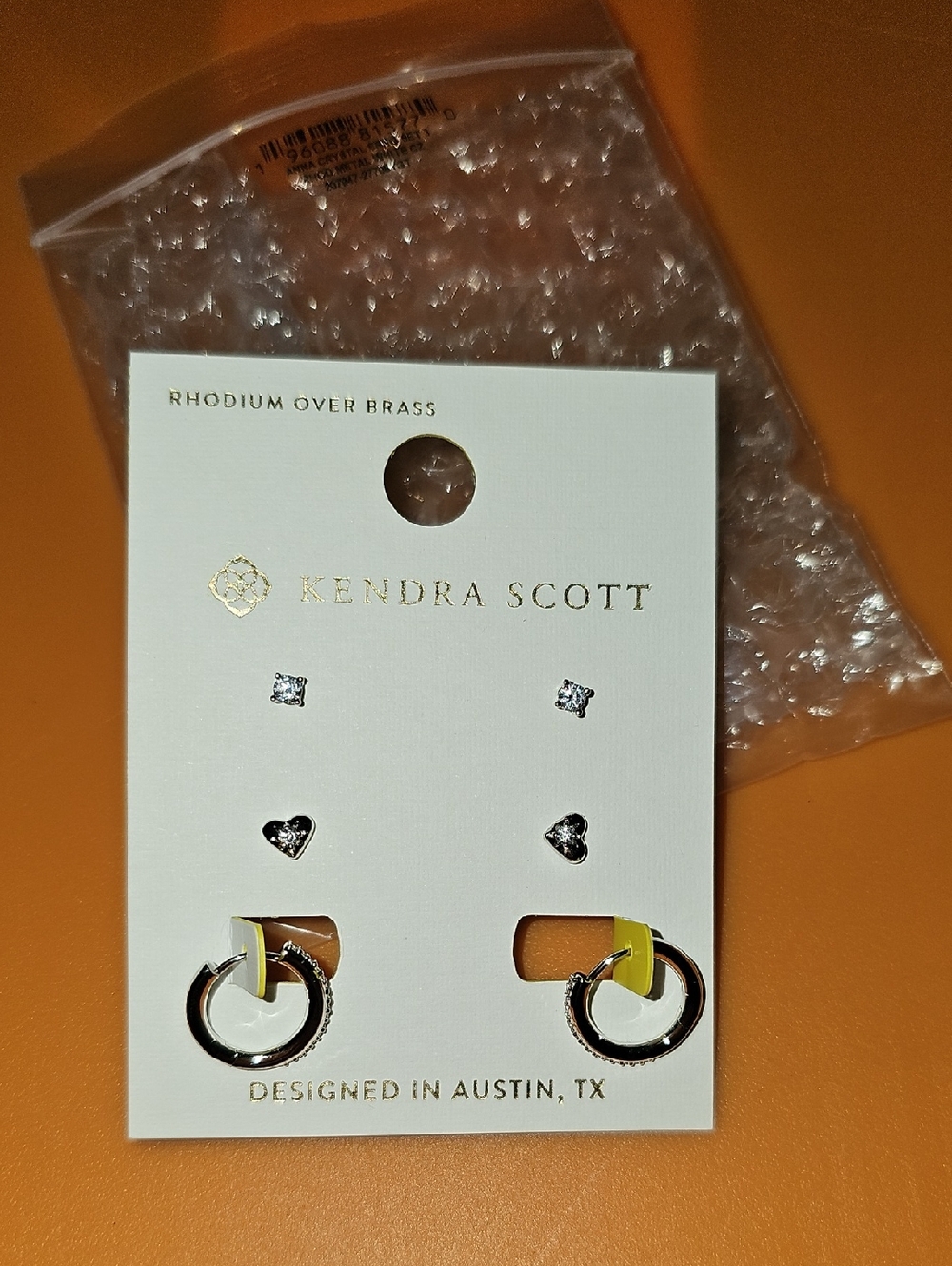 Kendra Scott Silver Crystal Studs & Hoop Earring Set